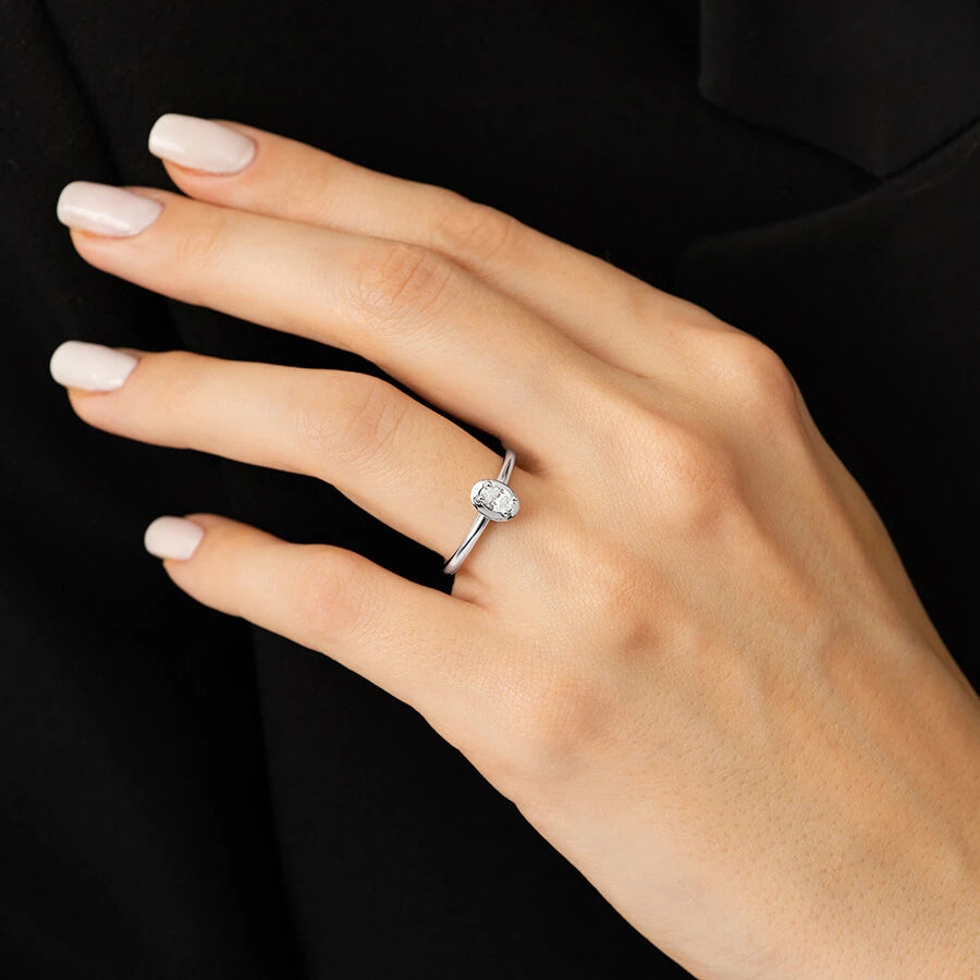 0.26 Carat Diamond Oval Solitaire Engagement Ring