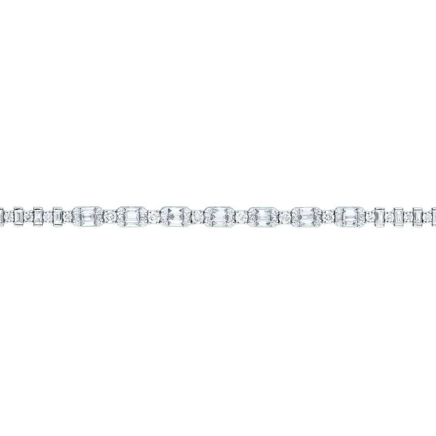 Armband mit 2,74 Karat Diamanten im Baguette-Schliff