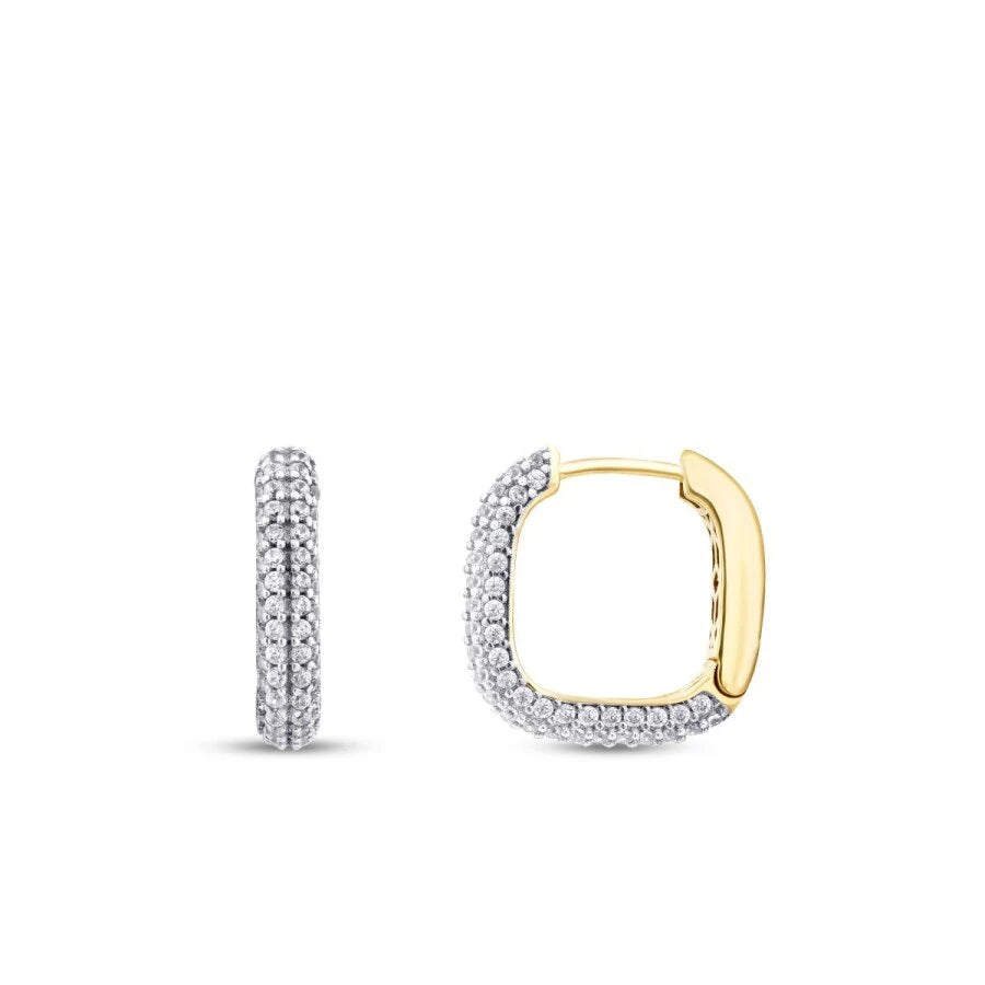 Goldene Ohrringe mit Stein