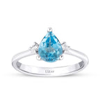 1.30 Carat Diamond Blue Topaz Ring