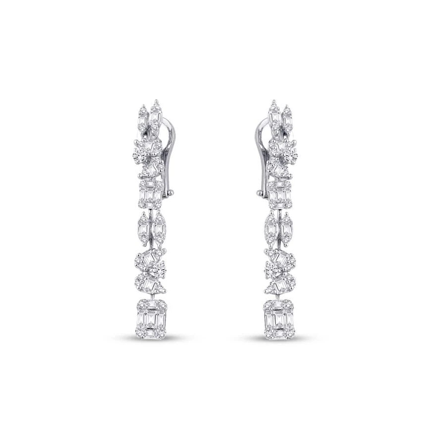 2.01 Carat Diamond Baguette Earrings