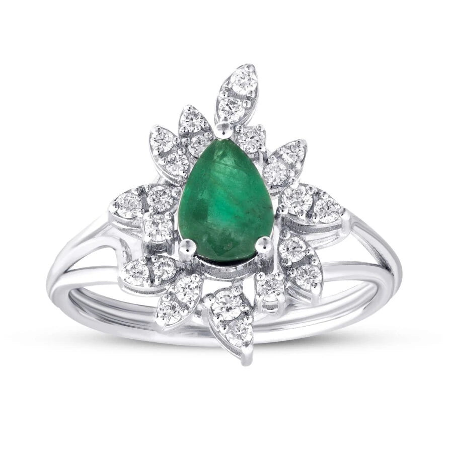 1.01 Carat Diamond Emerald Ring