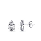0.10 Carat Diamond Pear Baguette Earrings