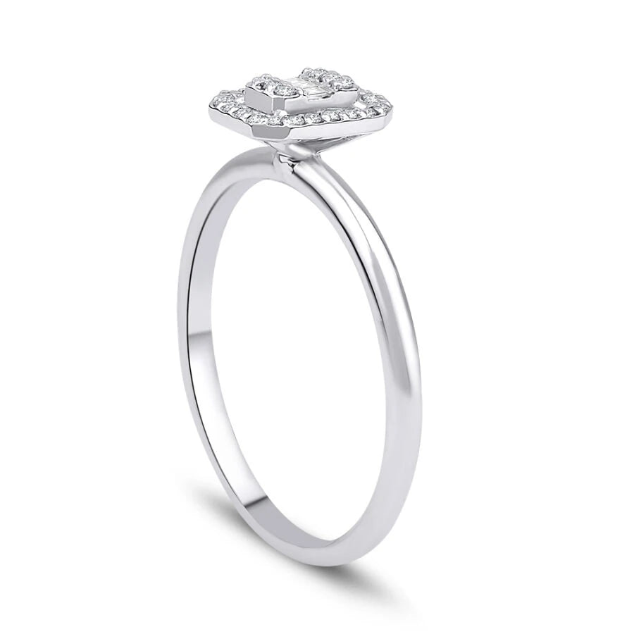 0.11 Carat Diamond Baguette Ring