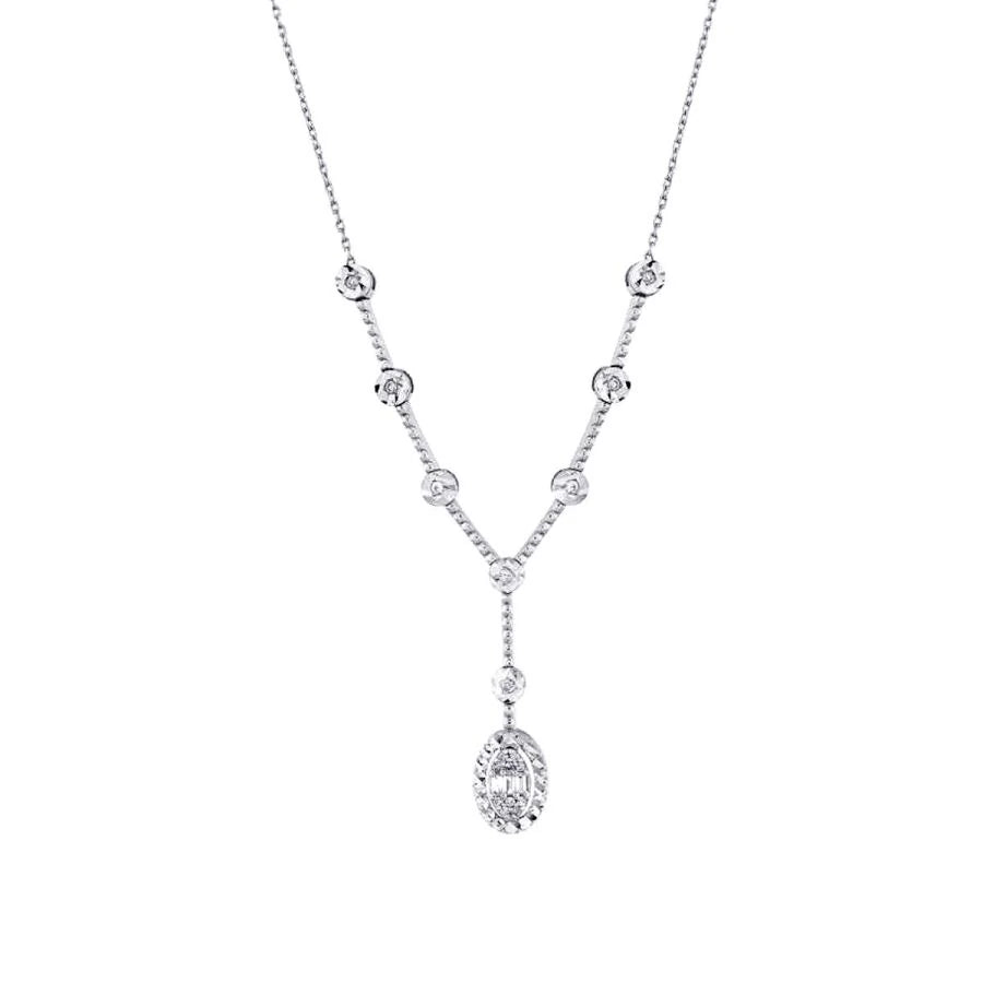 0.10 Carat Diamond Baguette Necklace