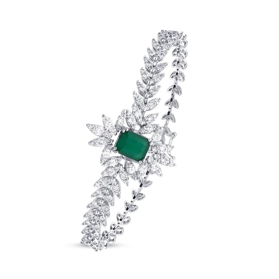 4.73 Carat Diamond Emerald Bracelet