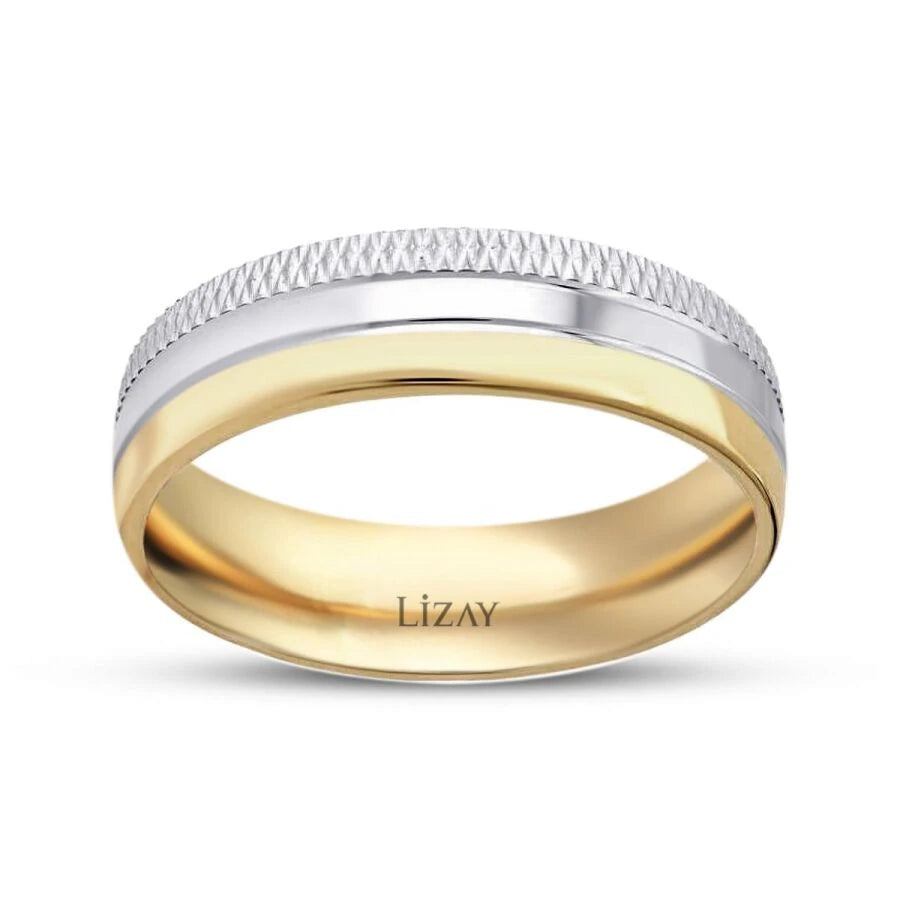 Gold Two-Tone Wedding Band