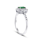 0.61 Carat Diamond Emerald Ring