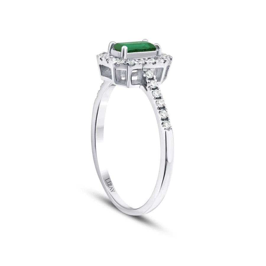 0.61 Carat Diamond Emerald Ring