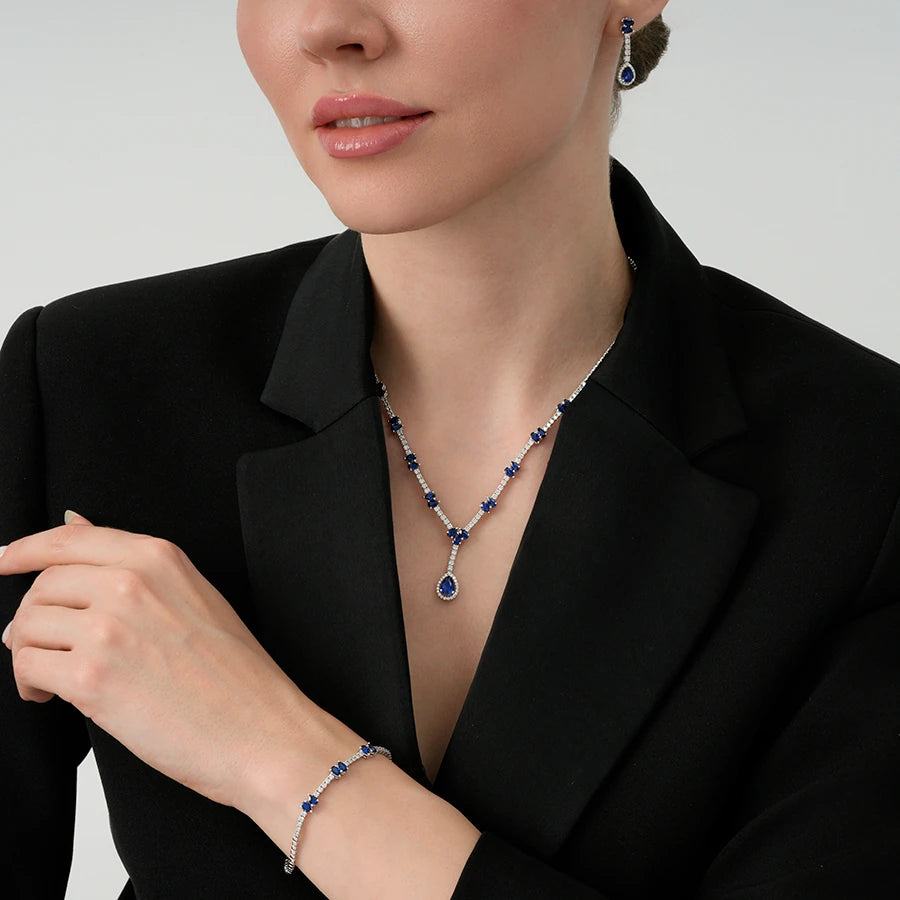 2,03 Karat Diamant-Saphir-Armband