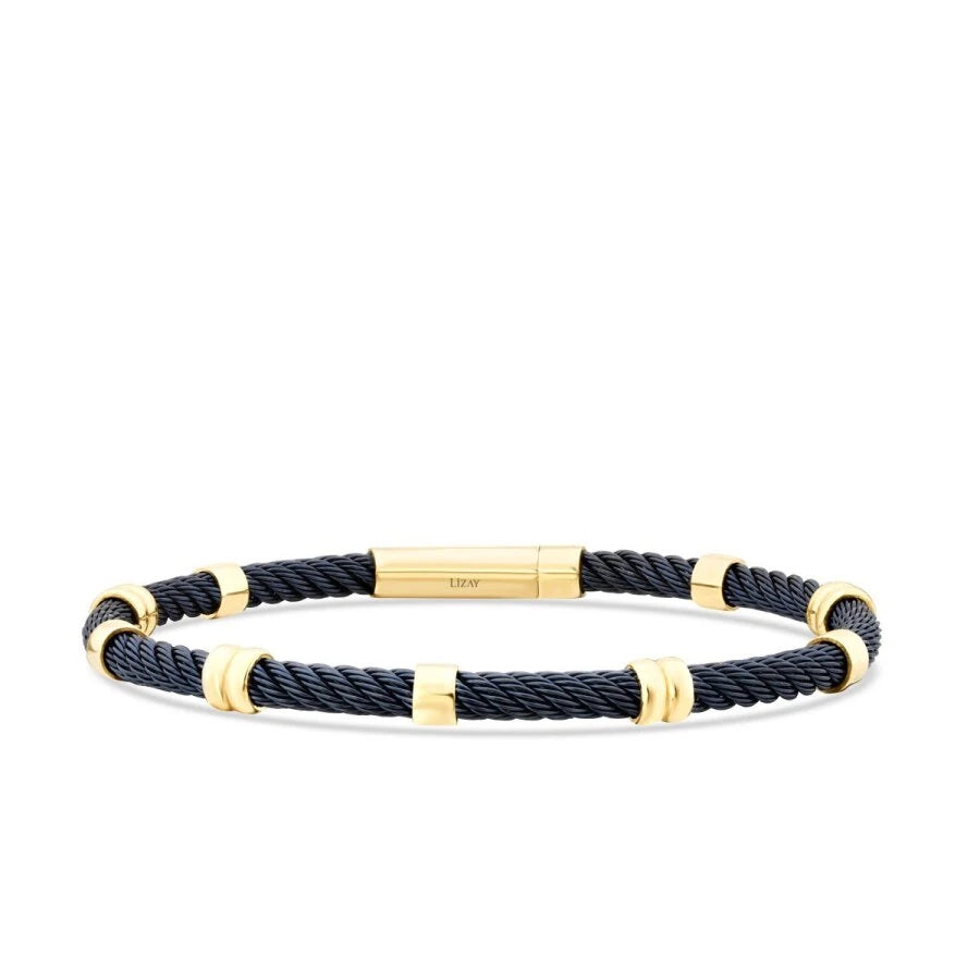 Gold Spiral-Detail Men’s Bracelet