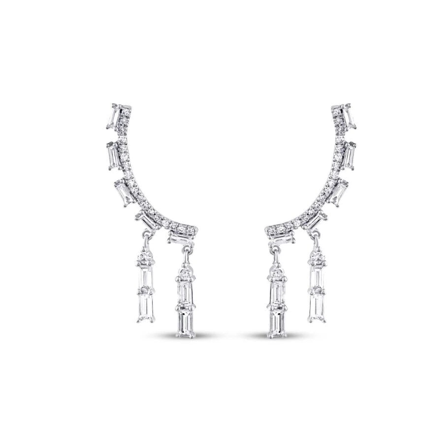 1.06 Carat Diamond Baguette Trend Earrings