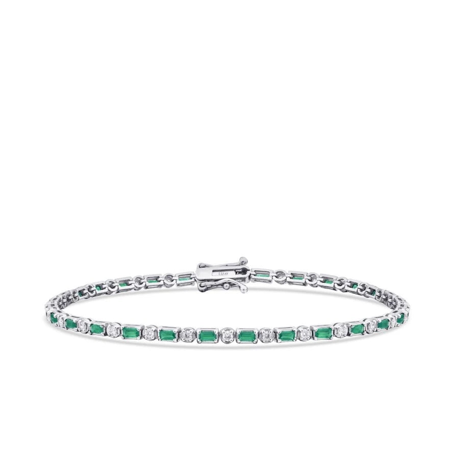 1.63 Carat Diamond Emerald Bracelet