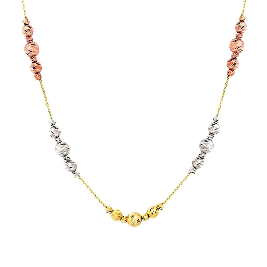 Gold Three-Tone Doric Chain Necklace