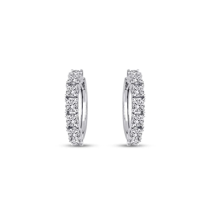 1.44 Carat Diamond Hoop Earrings