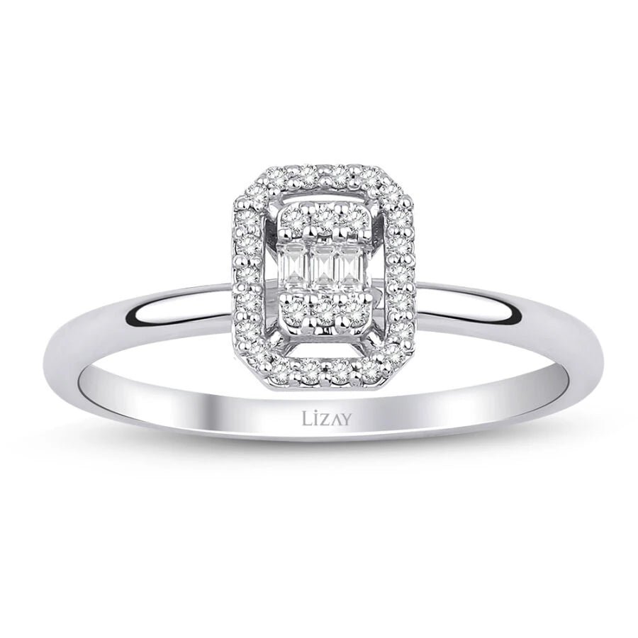 0.11 Carat Diamond Baguette Ring