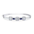 1.84 Carat Diamond Baguette Sapphire Bangle