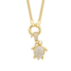 Gold Stone Turtle Necklace