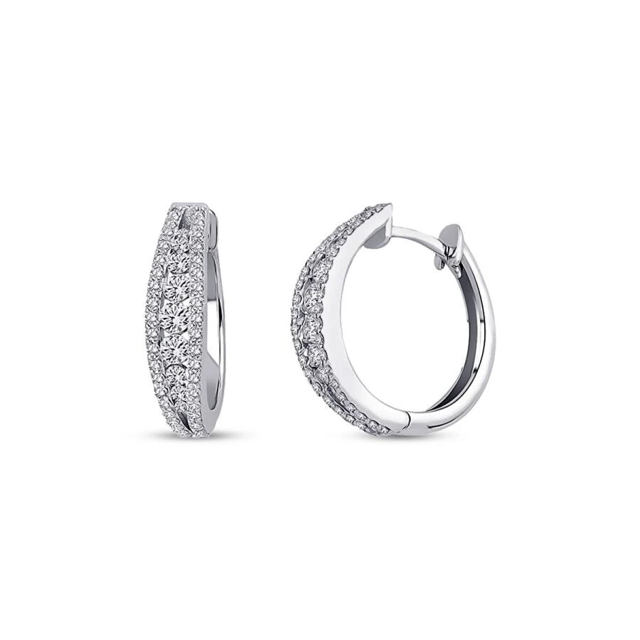 0.77 Carat Diamond Hoop Earrings