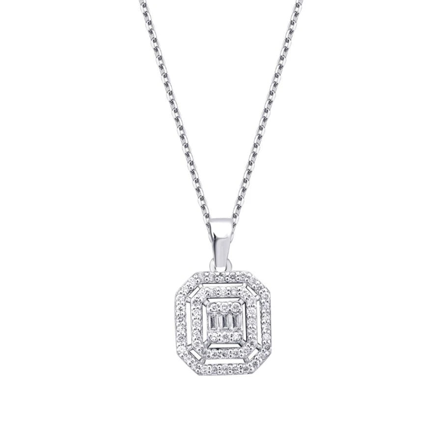0.23 Carat Diamond Baguette Necklace