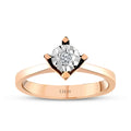 0.02 Carat Diamond Rounda Solitaire Engagement Rose Ring