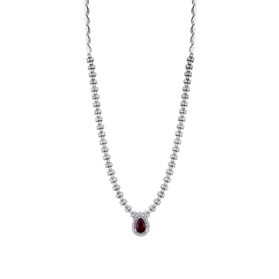 2.00 Carat Diamond Ruby Neckband