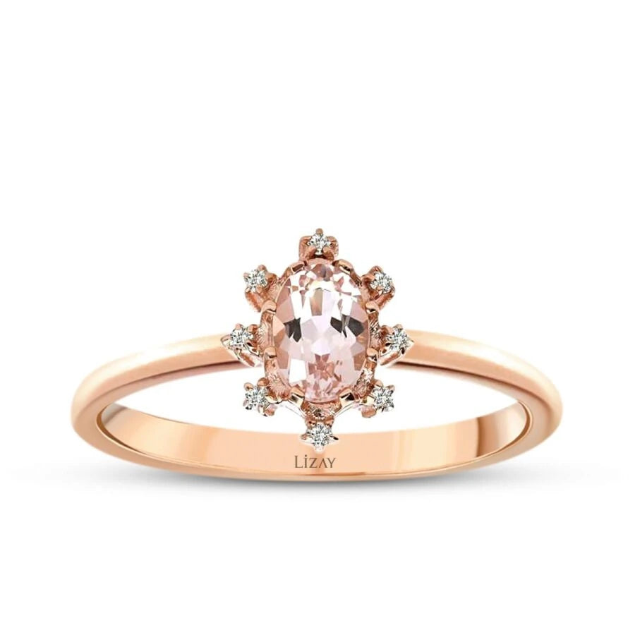 Ring mit 0,44 Karat Diamant und farbigem Stein