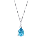 Halskette mit 0,82 Karat Diamanten und blauem Topas