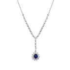 0.78 Carat Diamond Sapphire Necklace