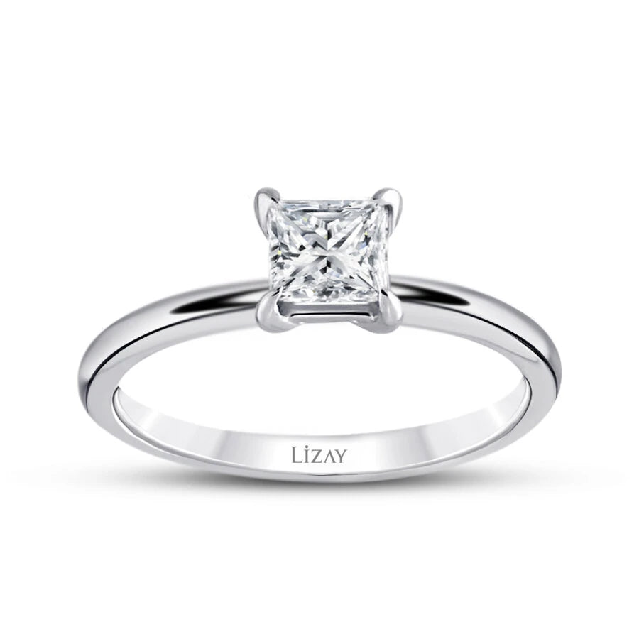0.20 Carat Diamond Princess Solitaire Engagement Ring
