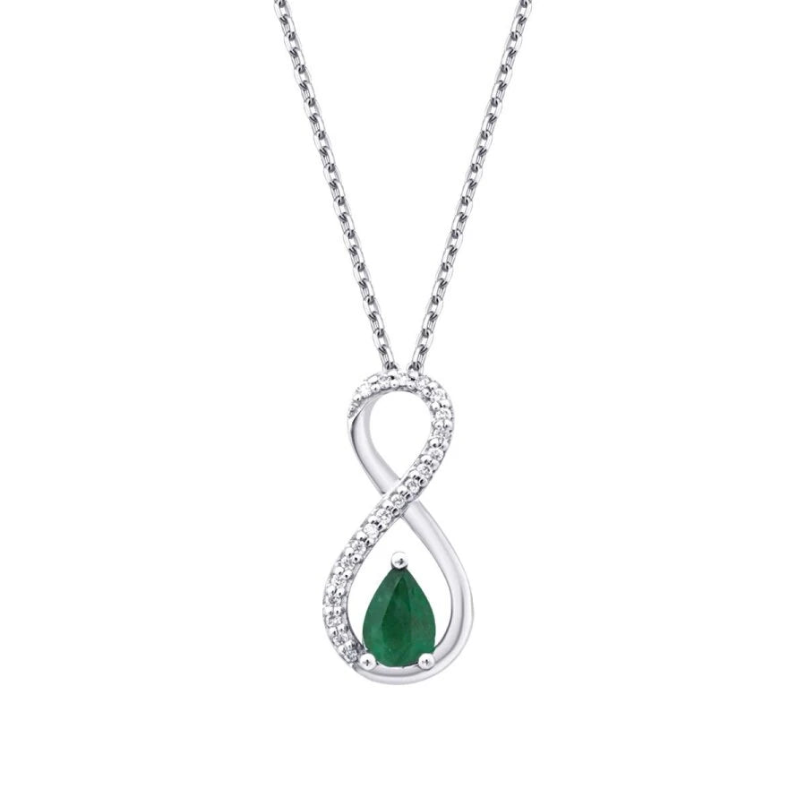 0.37 Carat Diamond Emerald Necklace