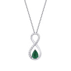 0.37 Carat Diamond Emerald Necklace