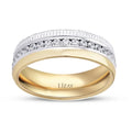 Gold Two-Tone Stone Wedding Band