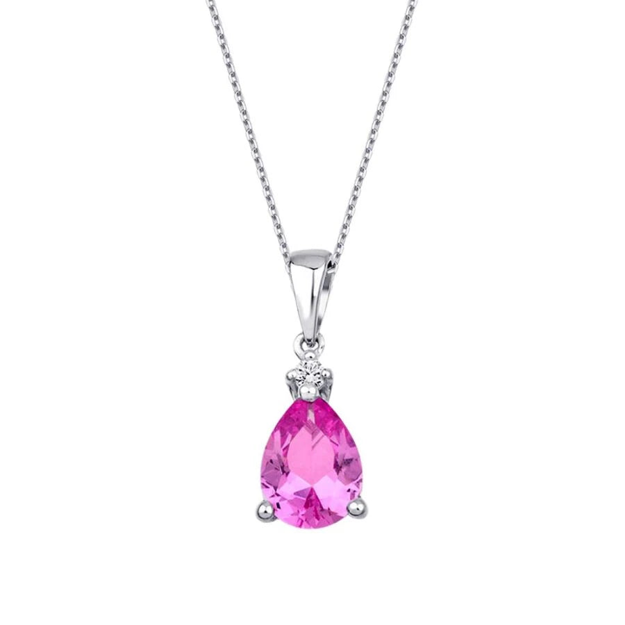 2.08 Carat Diamond Pink Sapphire Necklace