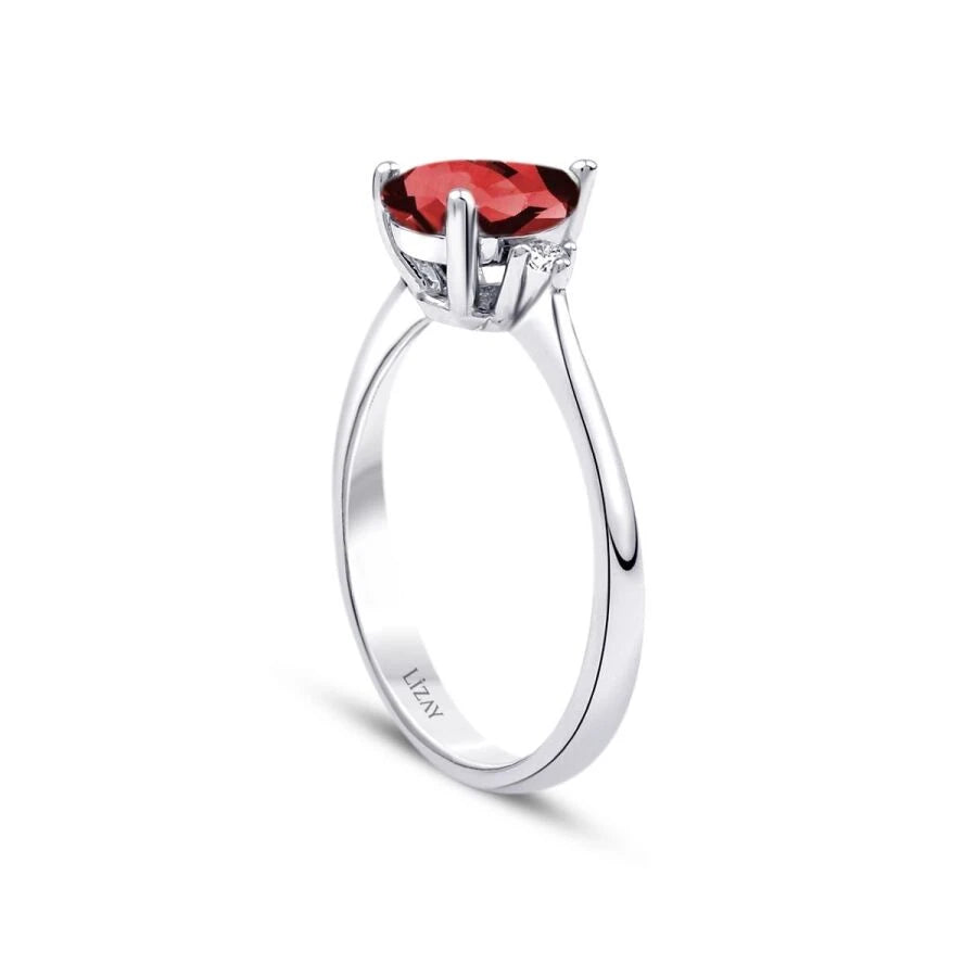 1.40 Carat Diamond Pear Ruby Ring
