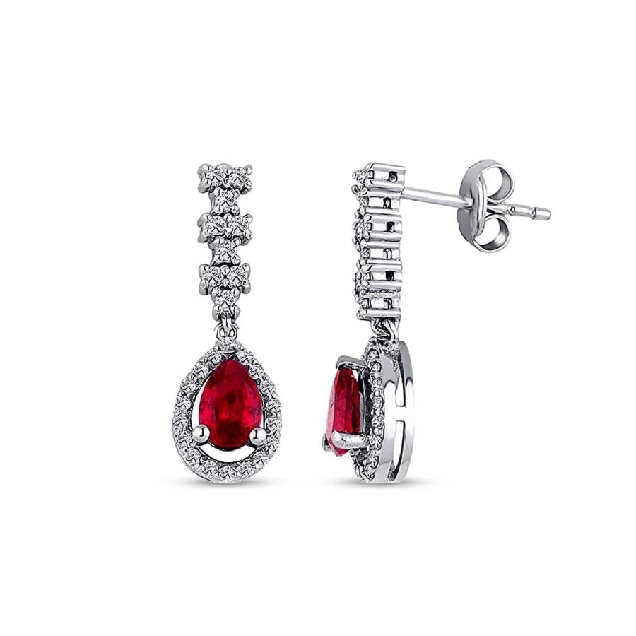 2.07 Carat Diamond Ruby Earrings