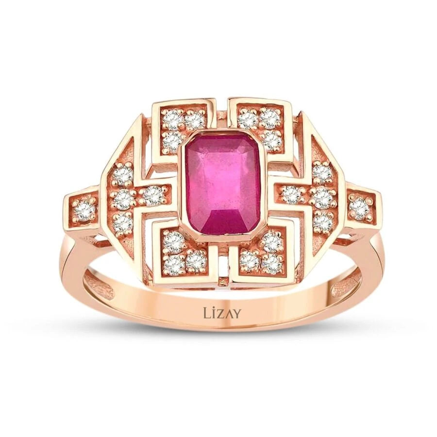 1.01 Carat Diamond Ruby Ring