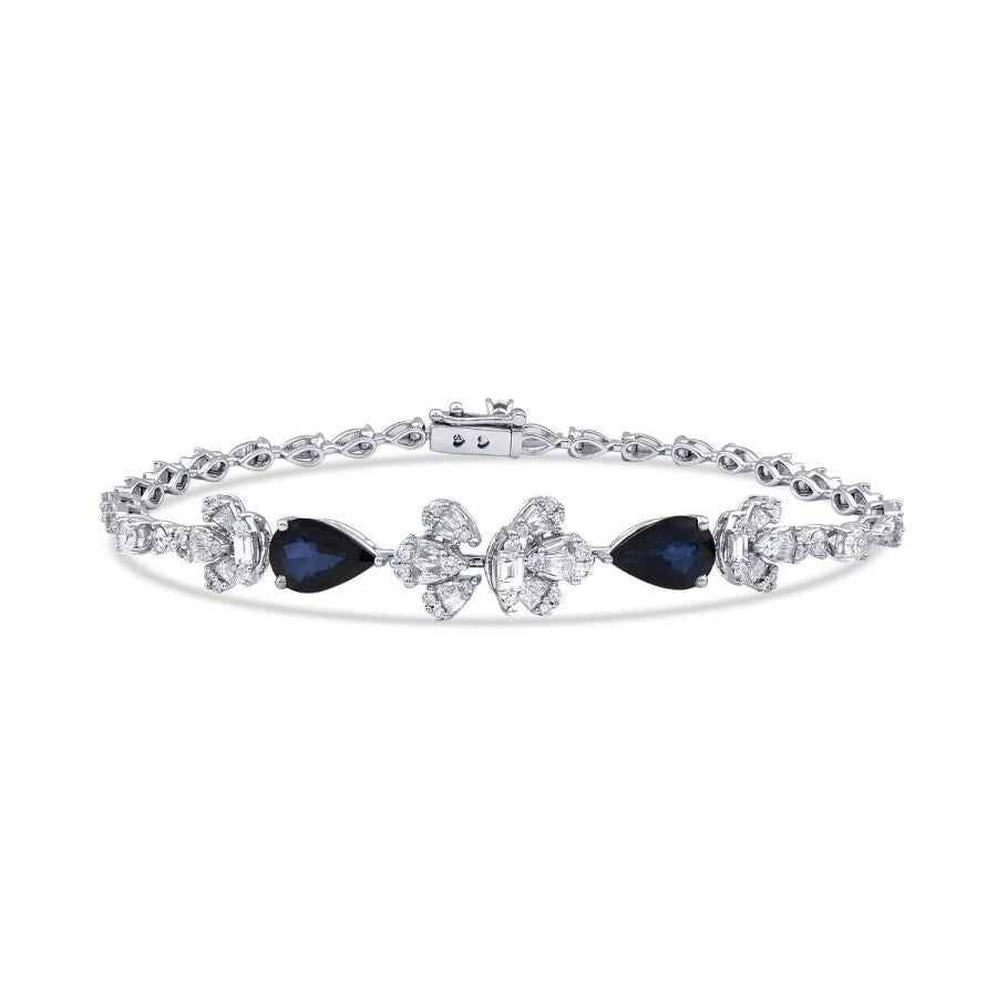 3,95 Karat Diamant-Saphir-Armband