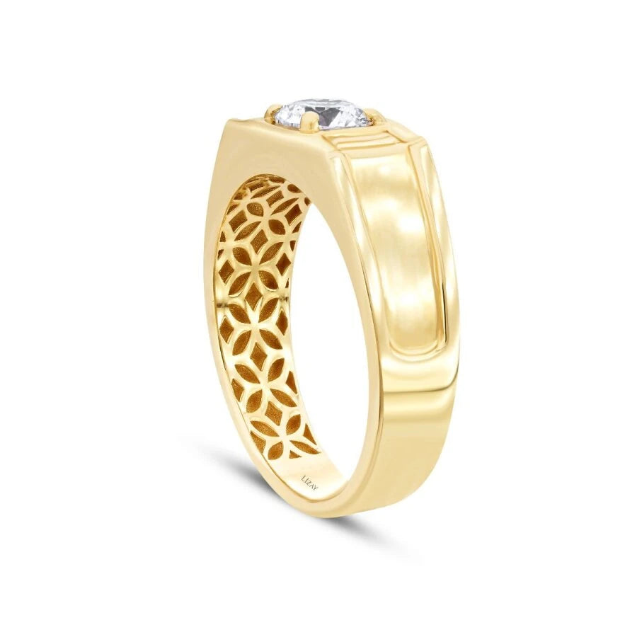 Gold White Stone Men’s Ring