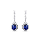 3.44 Carat Diamond Pear Sapphire Earrings