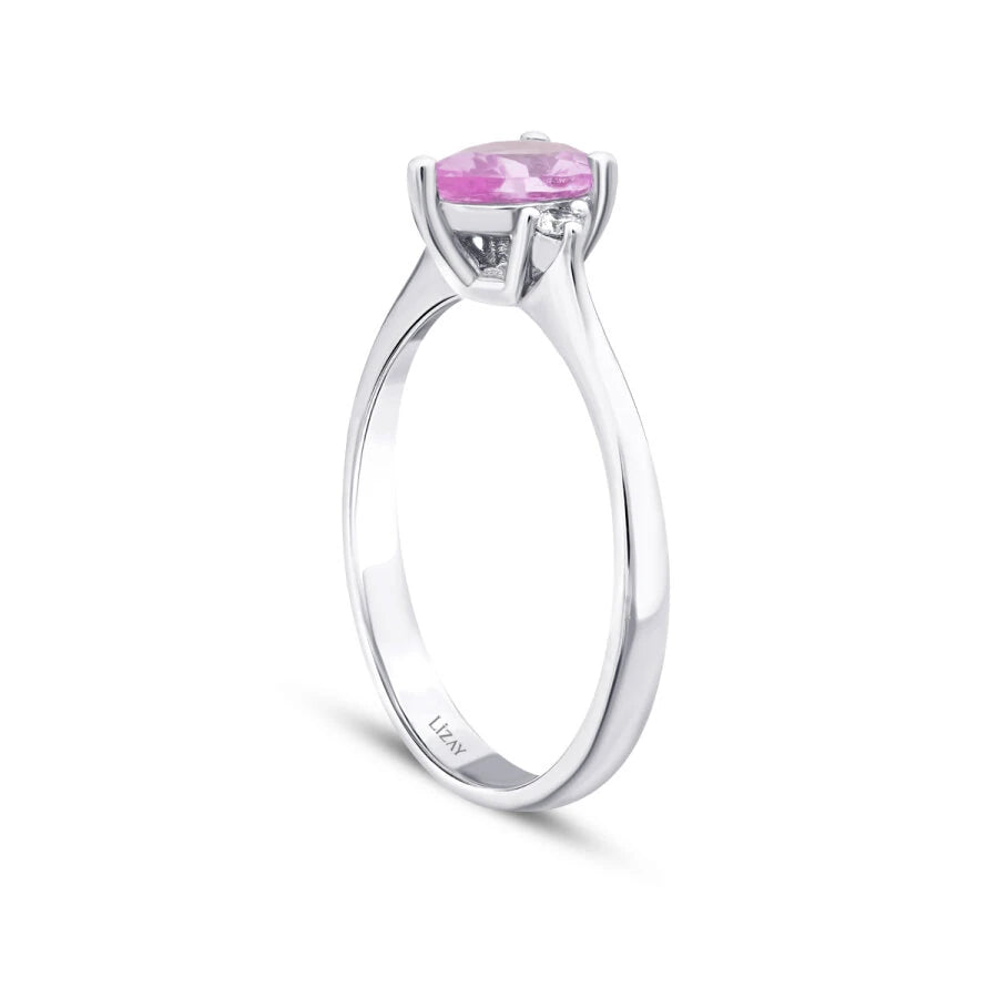 1,36 Karat Diamant-Rosa Saphir-Ring