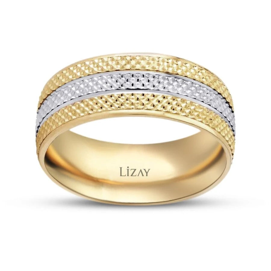 Gold Two-Tone Wedding Band