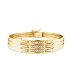 Gold Ribbed Ball Bangle