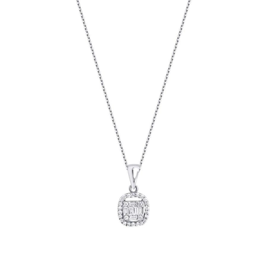 0.16 Carat Diamond Baguette Necklace