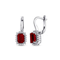 2.98 Carat Diamond Ruby Earrings