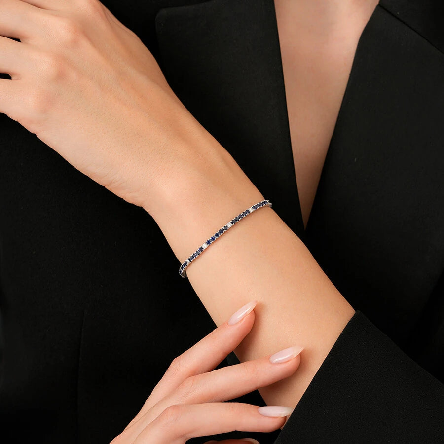 4,34 Karat Diamant-Saphir-Armband