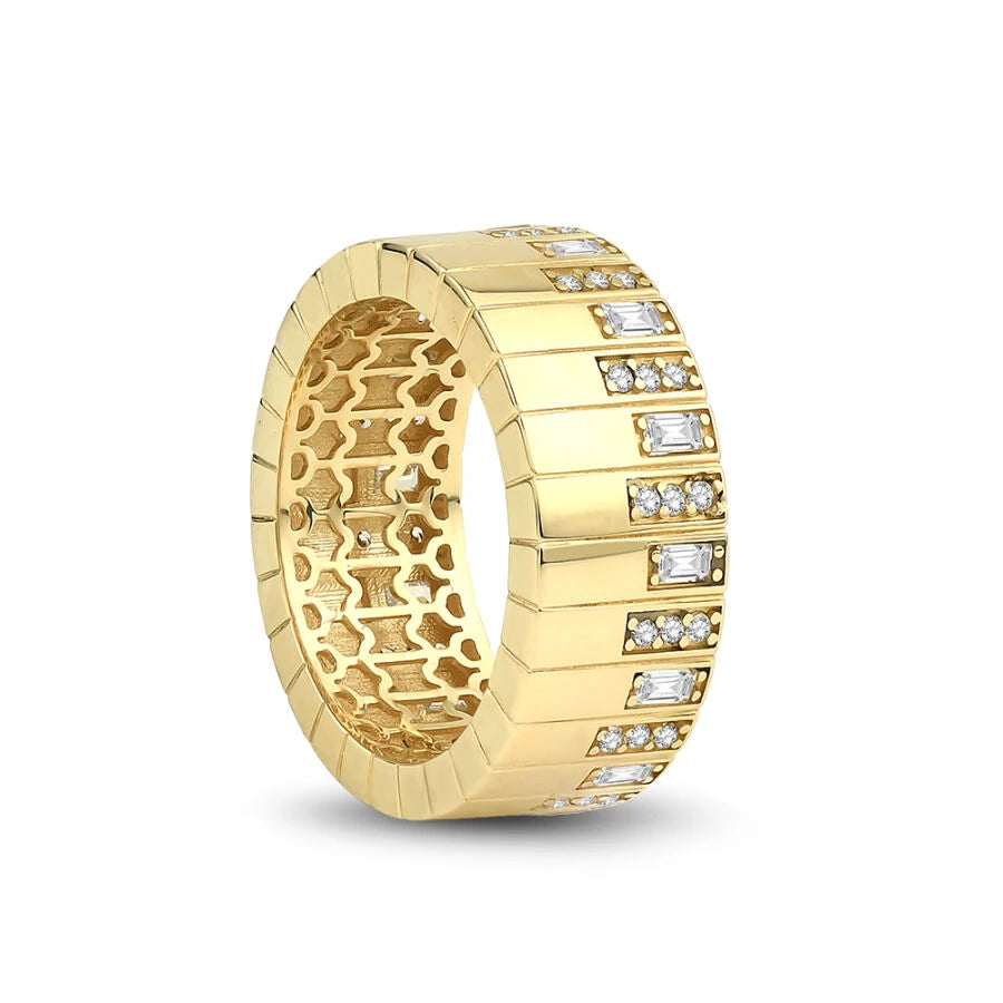 Gold Stone Patterned Ring