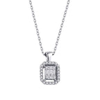 0.14 Carat Diamond Baguette Necklace
