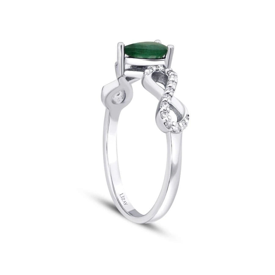 0.43 Carat Diamond Emerald Ring