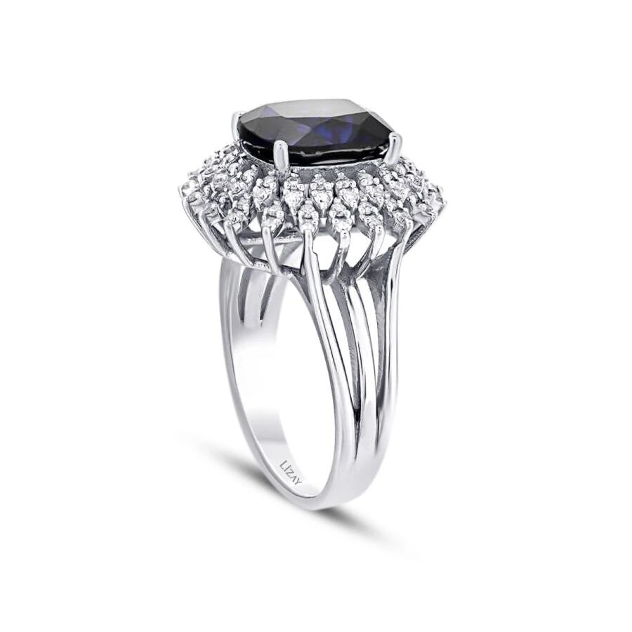 4.76 Carat Diamond Sapphire Ring
